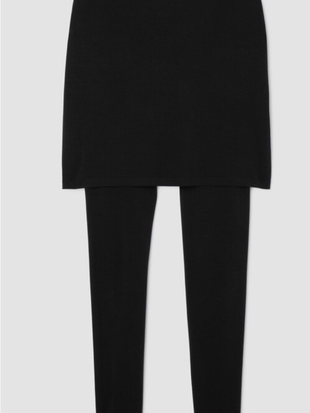 Eileen Fisher Black Leggings with Skirted Overlay